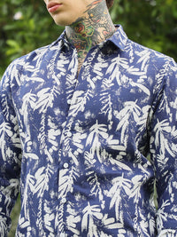 Campus Sutra Men Comfort Fit Floral Printed Spread Collar Cotton Casual Shirt