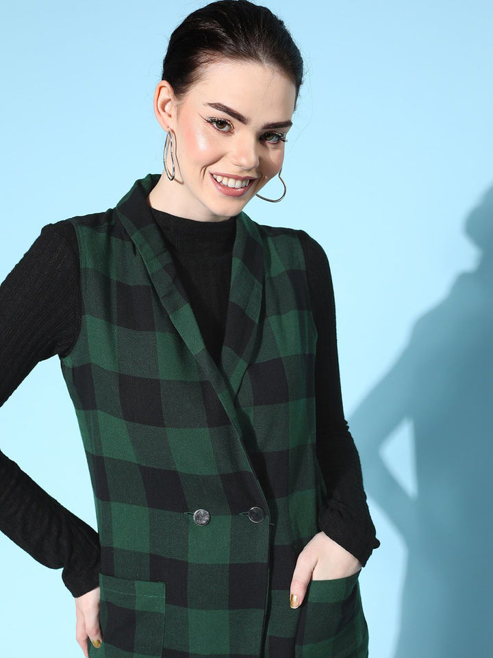 SASSAFRAS Women Flannel Checked Blazer