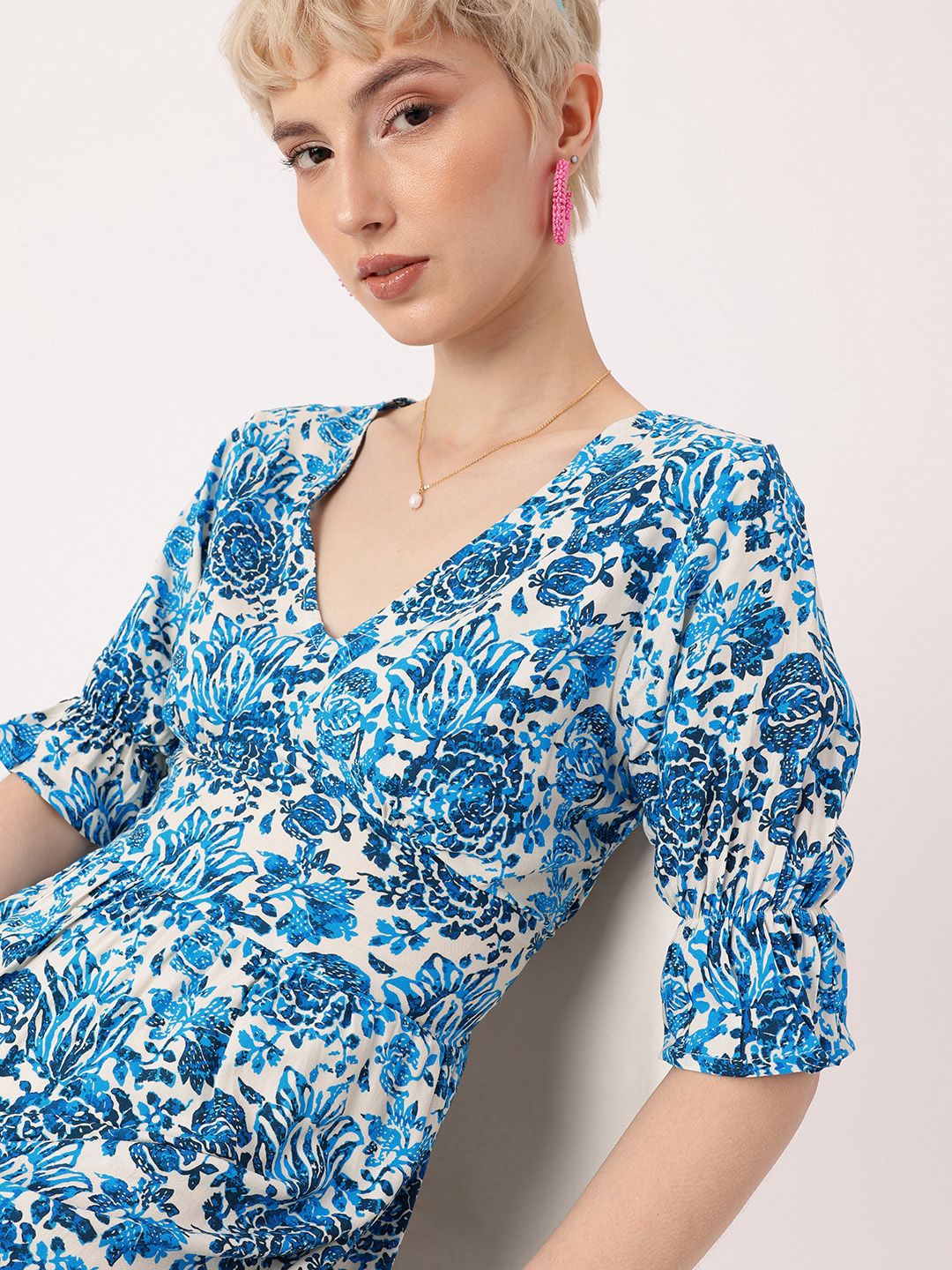 DressBerry Bohemian Core Fresh Floral Printed A-Line Dress