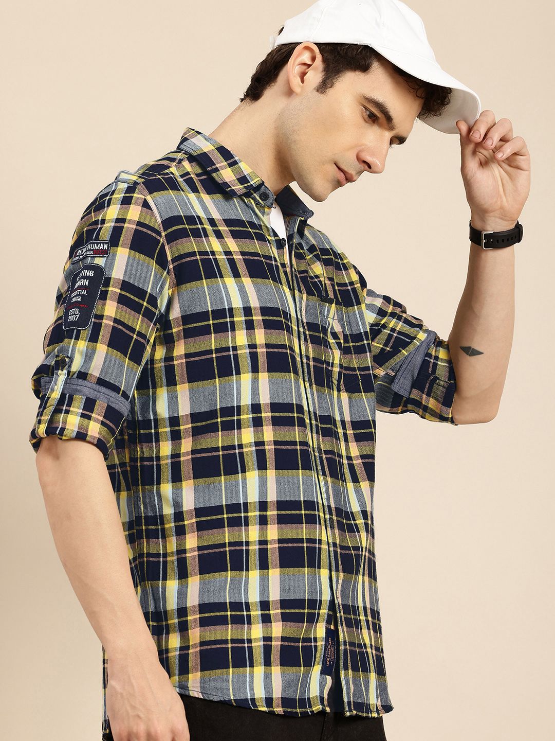 Being Human Slim Fit Tartan Checked Casual Shirt