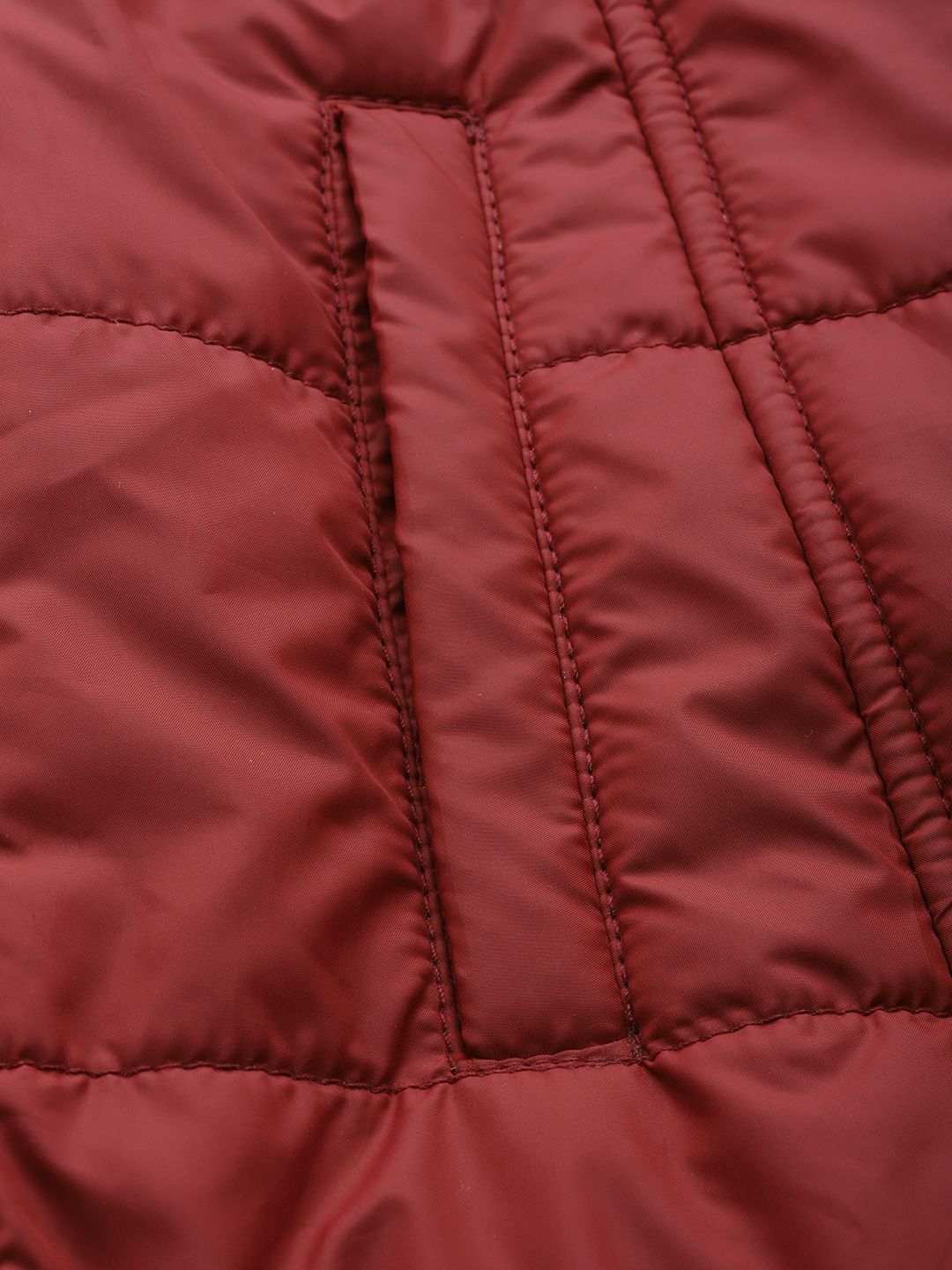 all about you Women Maroon Longline Hooded Parka Jacket with Belt