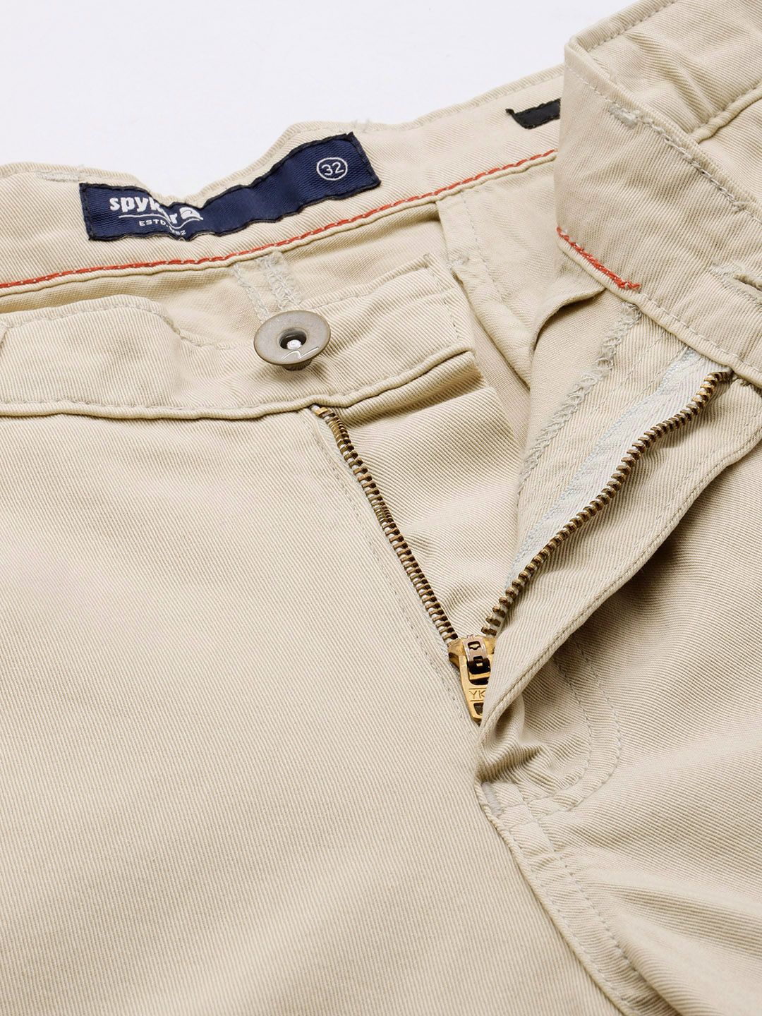 SPYKAR Men Regular Fit Pure Cotton Cargos Style Chinos