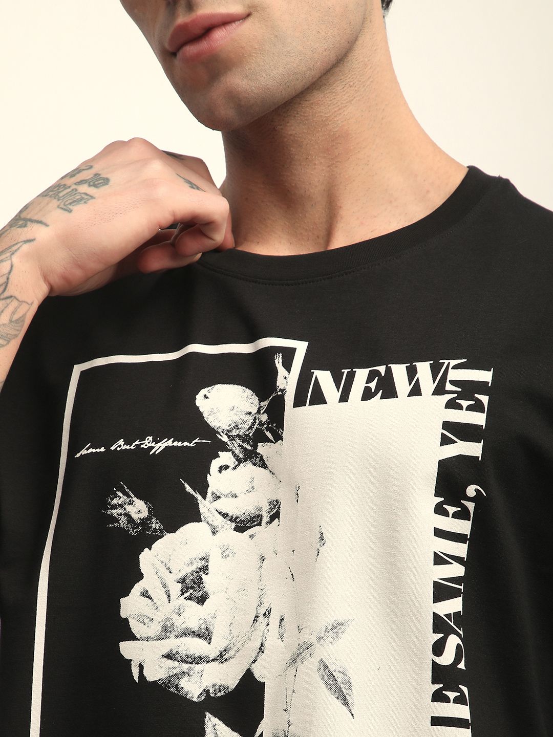 Difference Of Opinion Men Short Sleeve Oversized Crew Neck Printed Tshirt
