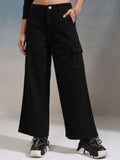 Tokyo Talkies Women Wide Leg Cargo Jeans