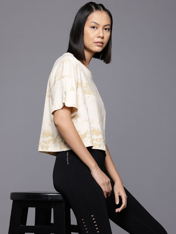 HRX by Hrithik Roshan Abstract Printed Yoga T-shirt