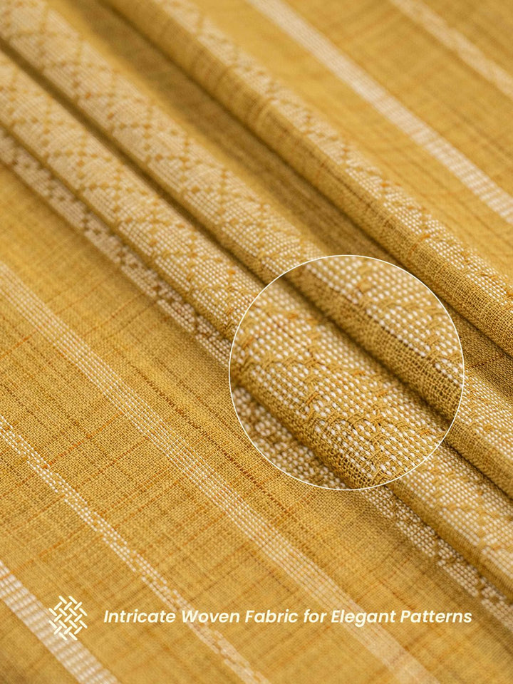 URBAN SPACE Mustard 2 Pieces Striped Sheer Window Curtains