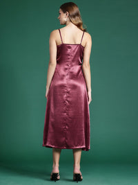 DressBerry Satin A-Line Midi Dress
