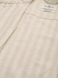 Mr Bowerbird Men Beige Off White Striped Tailored Jacket