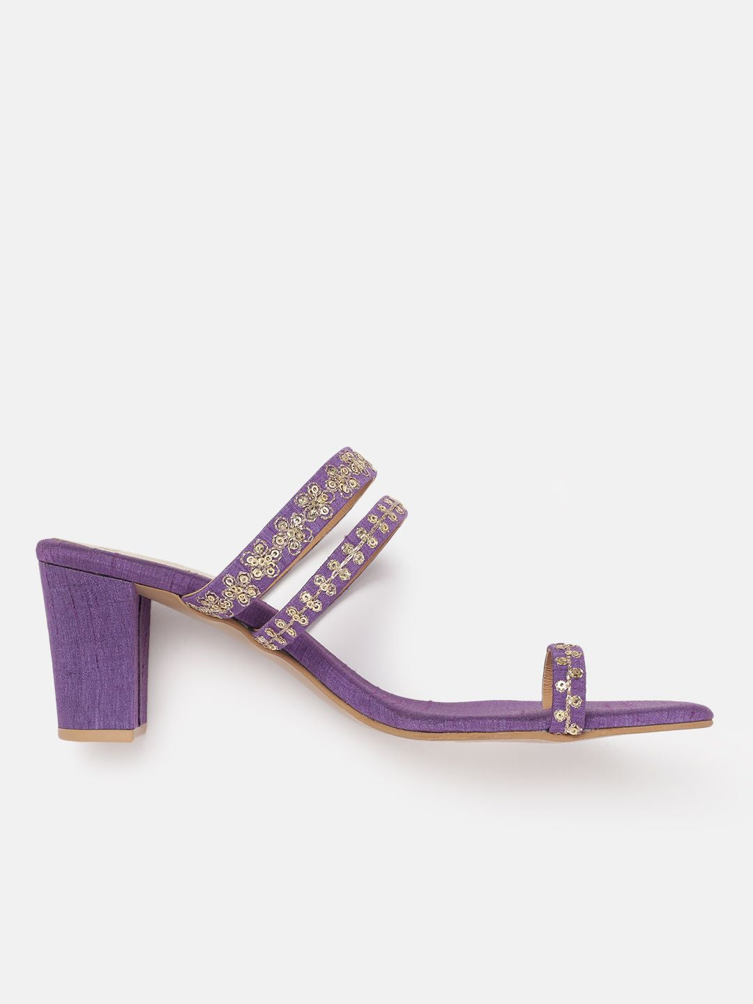 House of Pataudi Ethnic Embellished Block Heel