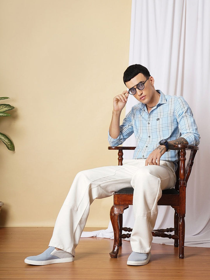 The Indian Garage Co Checked Casual  Cotton Shirt