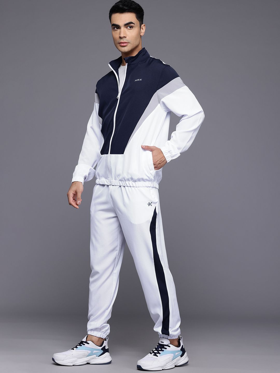 HRX by Hrithik Roshan Colourblocked Rapid-Dry Running Tracksuit