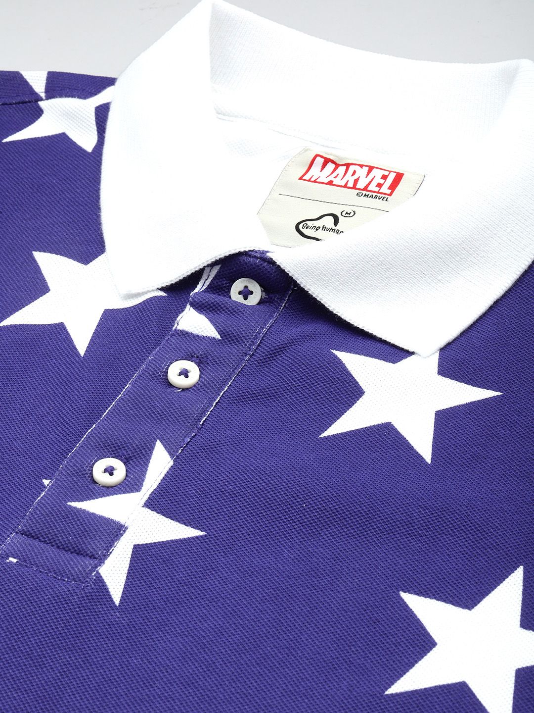 Being Human Pure Cotton Captain America Printed Polo Collar T-shirt
