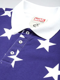 Being Human Pure Cotton Captain America Printed Polo Collar T-shirt