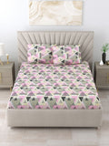 BOMBAY DYEING Epigram Grey Printed Pure Cotton 120 TC Queen Bedsheet Set 2.24 m X 2.54 m