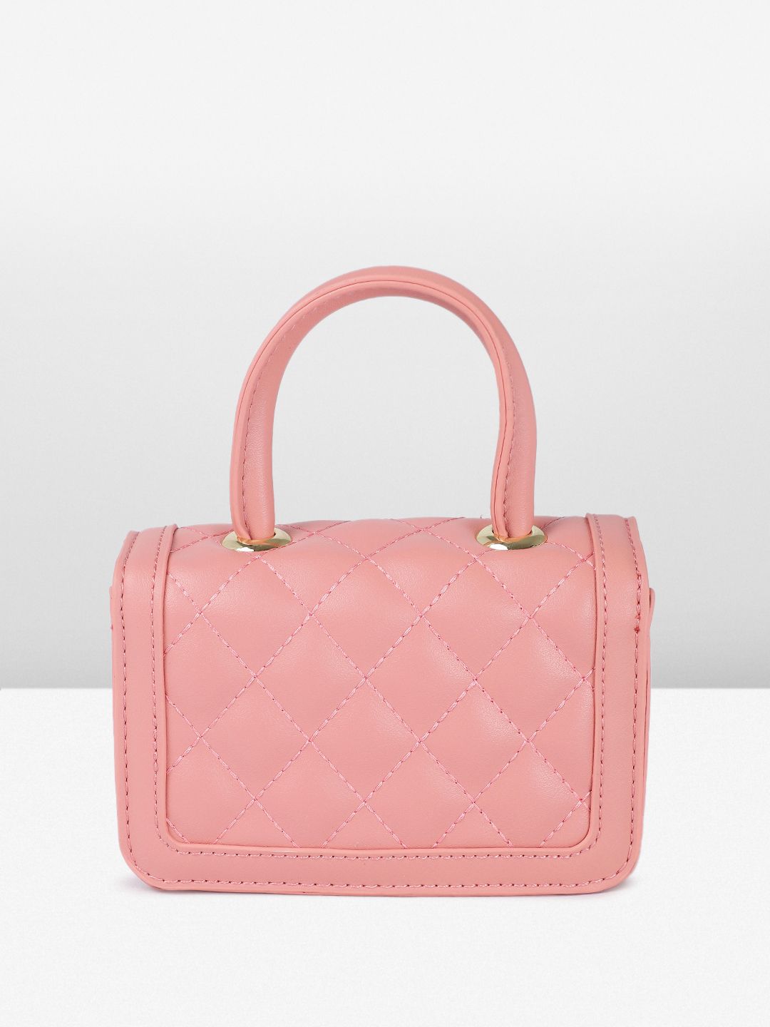DressBerry Textured Miniature Satchel Bag with Quilted