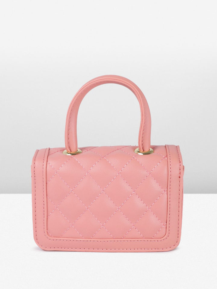 DressBerry Textured Miniature Satchel Bag with Quilted