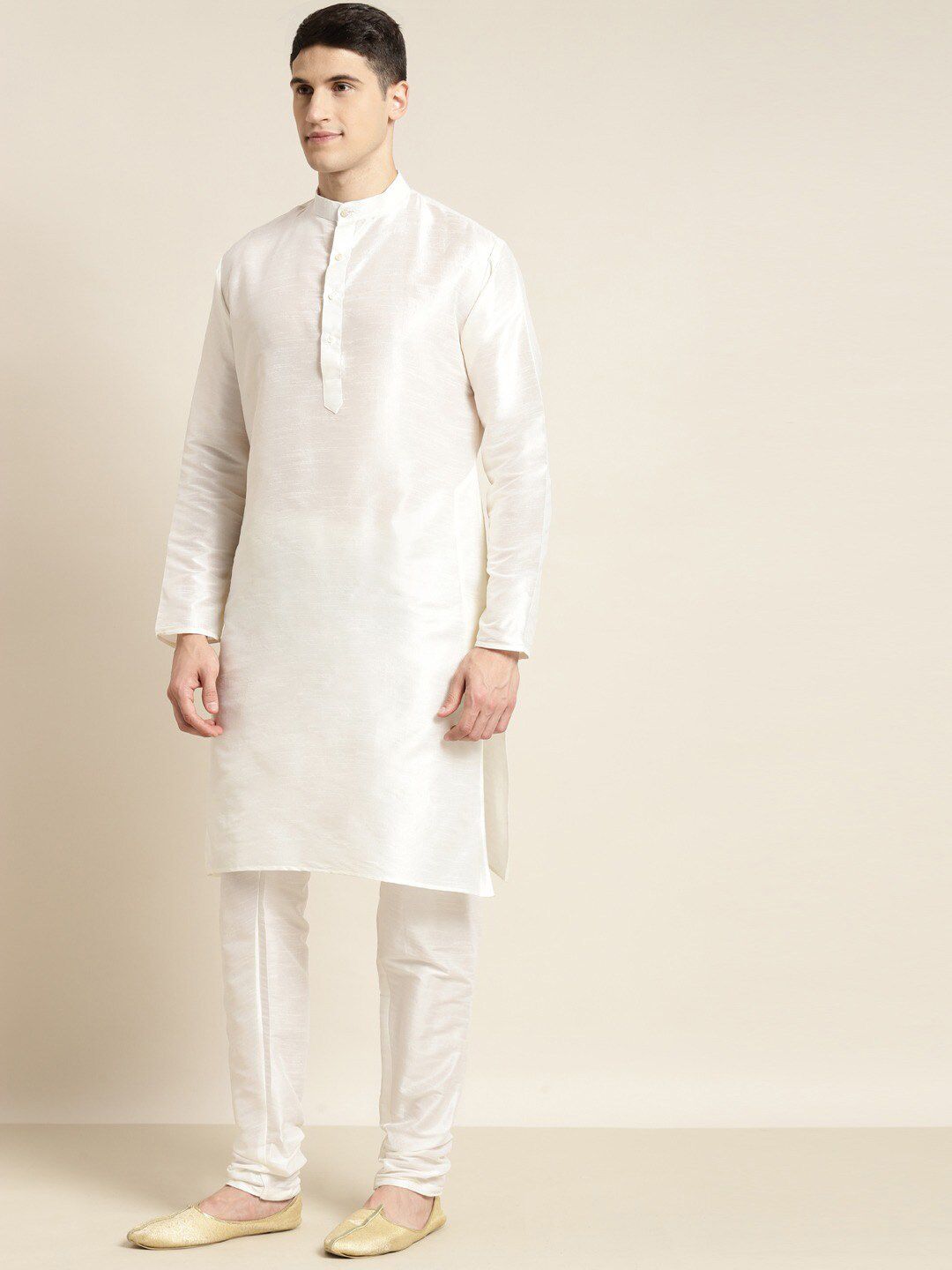 SOJANYA Mandarin Collar Straight Regular Kurta With Pajamas & Nehru Jacket