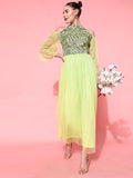 STREET 9 Women Attractive Lime Green Embellished Dress