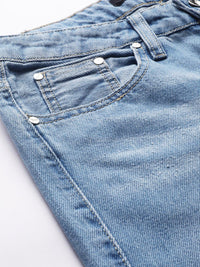 STREET 9 Women Blue Flared Mid-Rise Slash Knee Stretchable Jeans