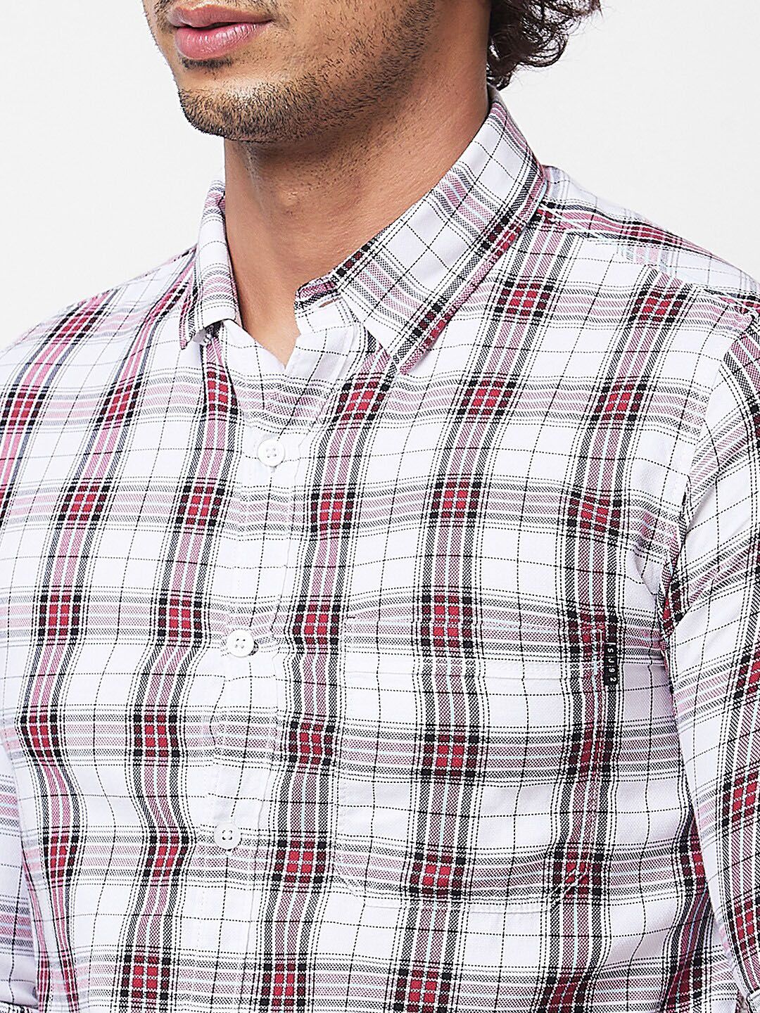SPYKAR Tartan Checks Opaque Checked Cotton Casual Shirt