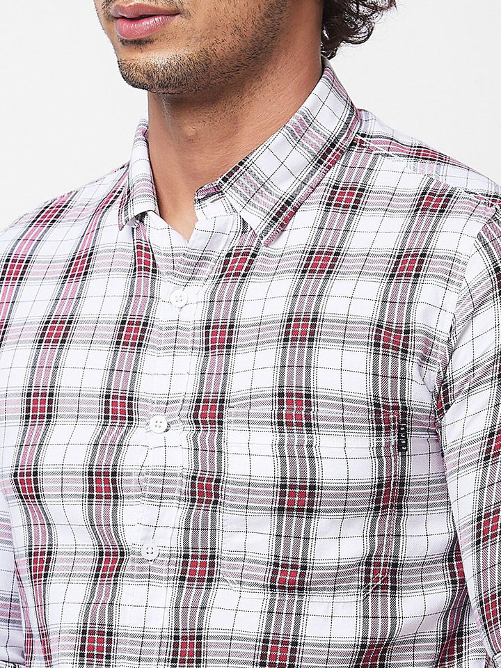 SPYKAR Tartan Checks Opaque Checked Cotton Casual Shirt