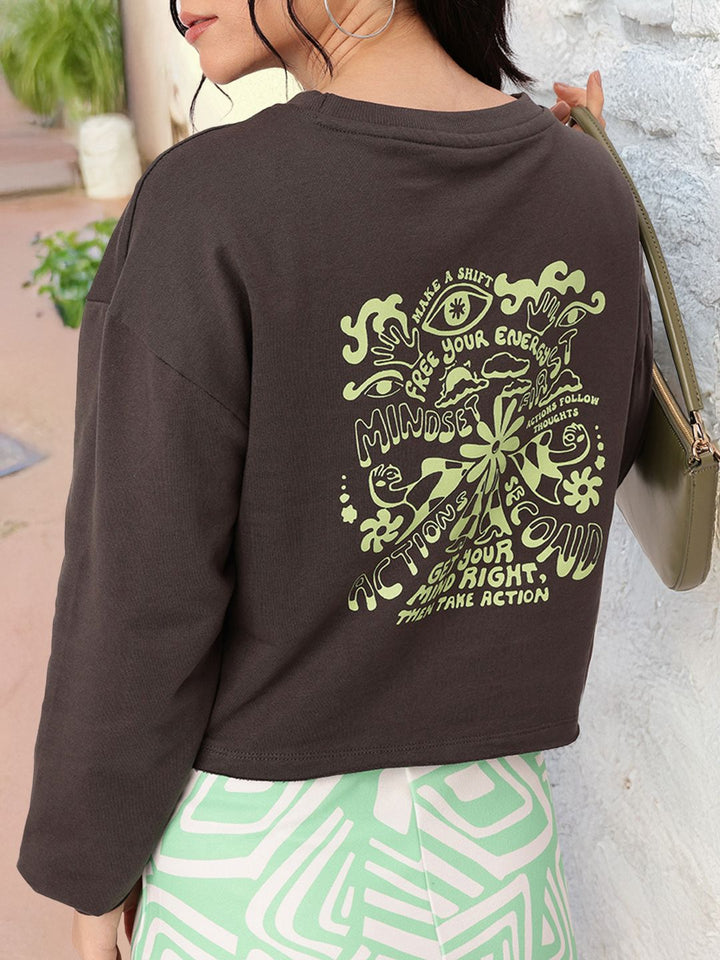 DressBerry Style Printed Cotton Terry Relaxed Fit Sweatshirts