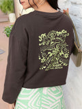 DressBerry Style Printed Cotton Terry Relaxed Fit Sweatshirts