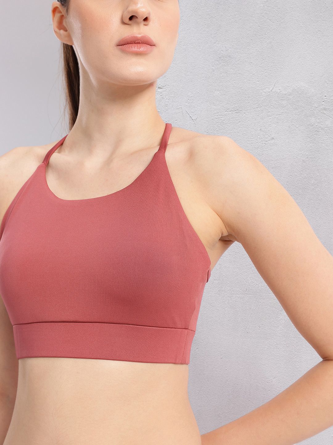 HRX by Hrithik Roshan Styled Back Lightly Padded Rapid-Dry Yoga Bra