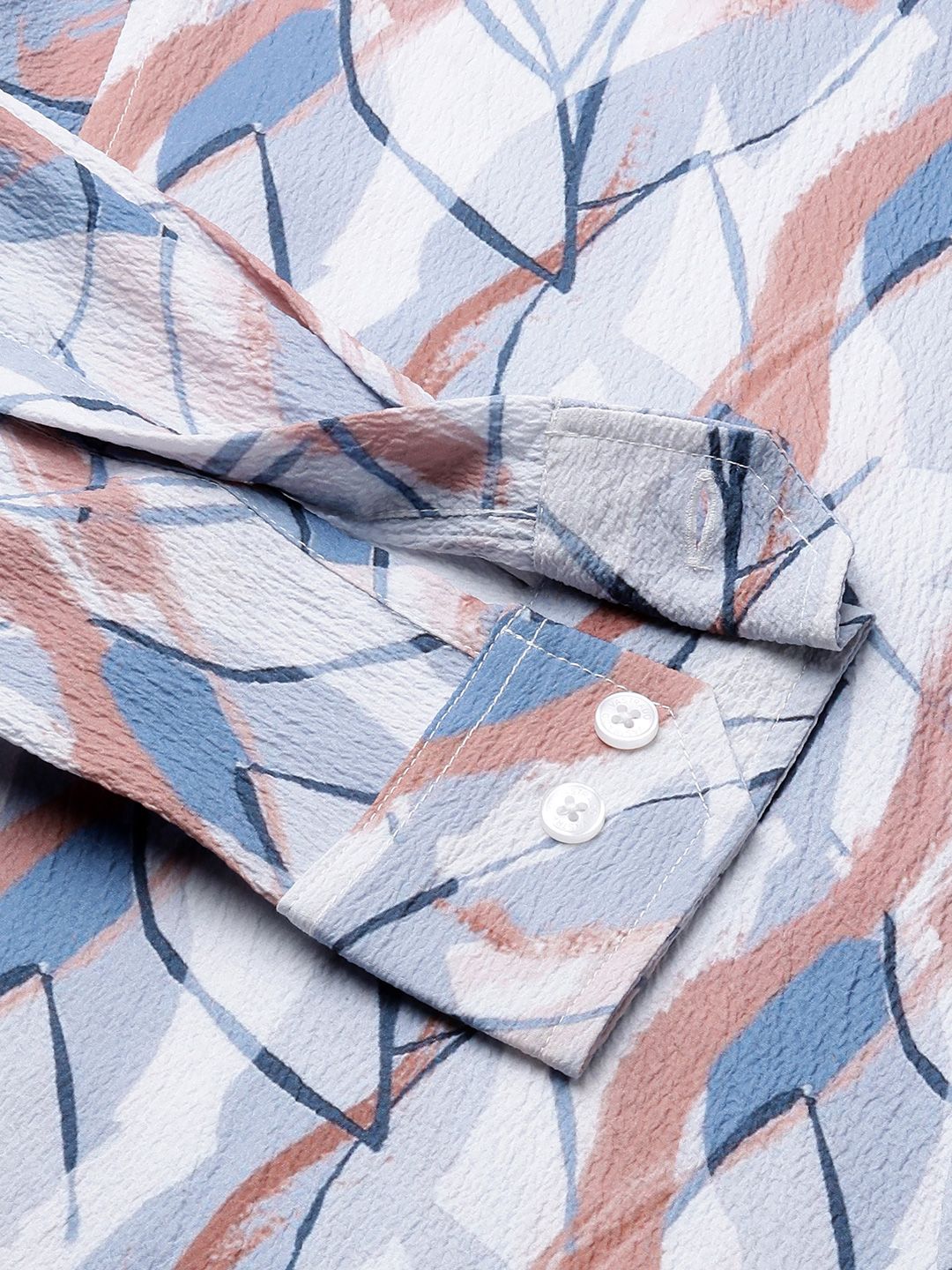 VASTRADO Men Classic Cutaway Collar Abstract Printed Slim Fit Casual Shirt