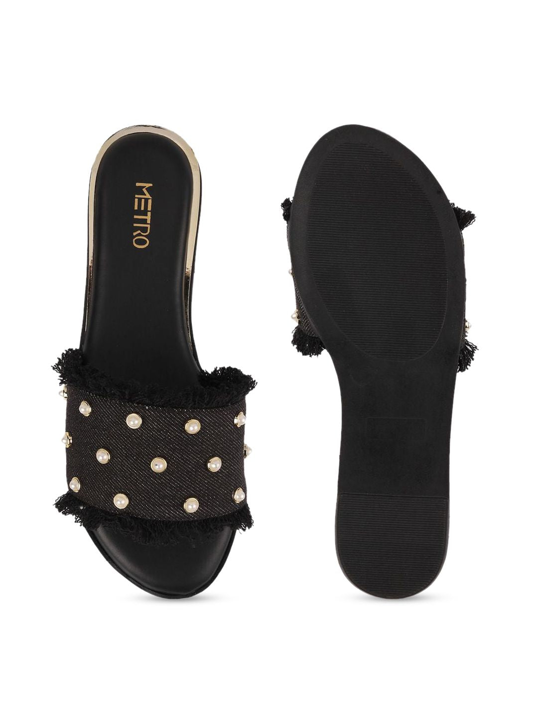 Metro Women Printed Open Toe Flats