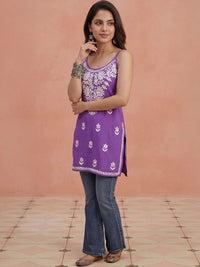 House of Chikankari Women Floral Embroidered Thread Work Kurta