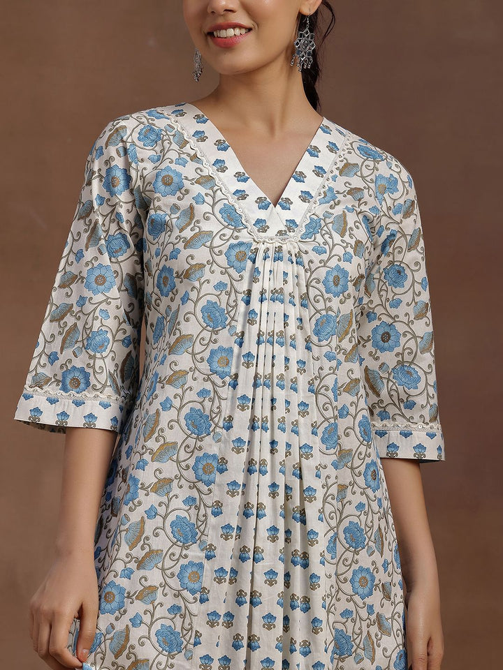 Libas Floral Print Flared Sleeve A-Line Midi Dress
