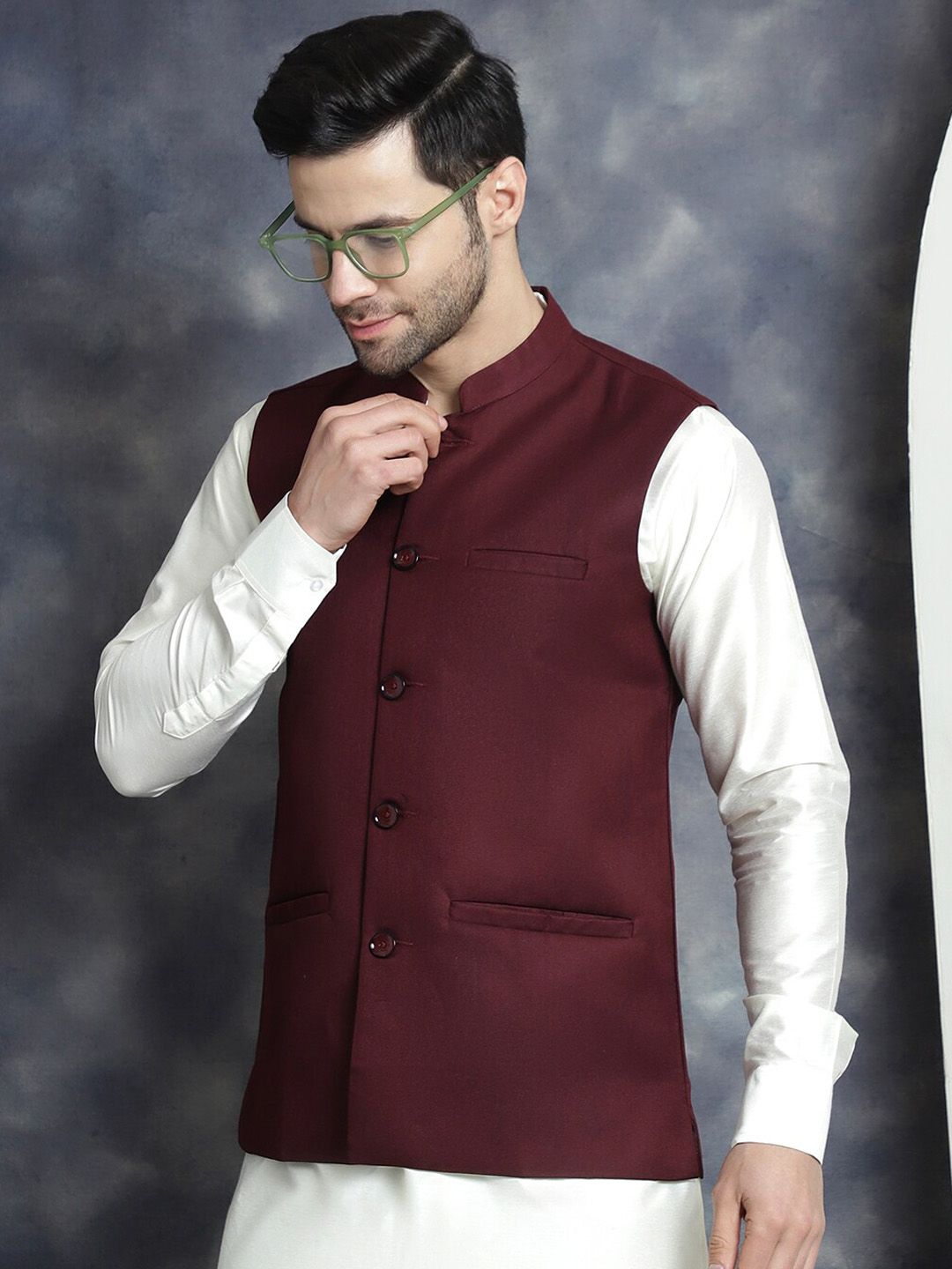 Jompers Mandarin Collar Nehru Jacket