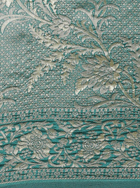 Saree mall Teal Green & Golden Woven Design Banarasi Saree