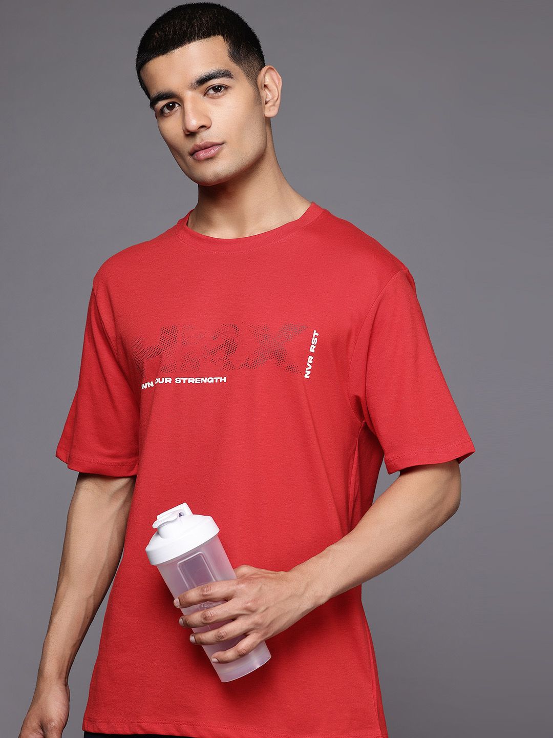 HRX by Hrithik Roshan Round Neck Brand Logo Print Training T-shirt
