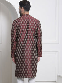 SOJANYA Ethnic Motifs Woven Design Mandarin Collar Straight Kurta
