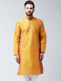 SOJANYA Lelaki Mustard Kurta Lurus Padat