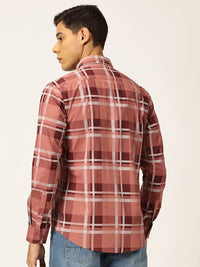 Thomas Scott Men Tartan Checks Button-Down Collar Casual Shirt
