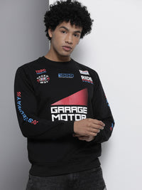 The Indian Garage Co Men Black Printed Sweatshirt