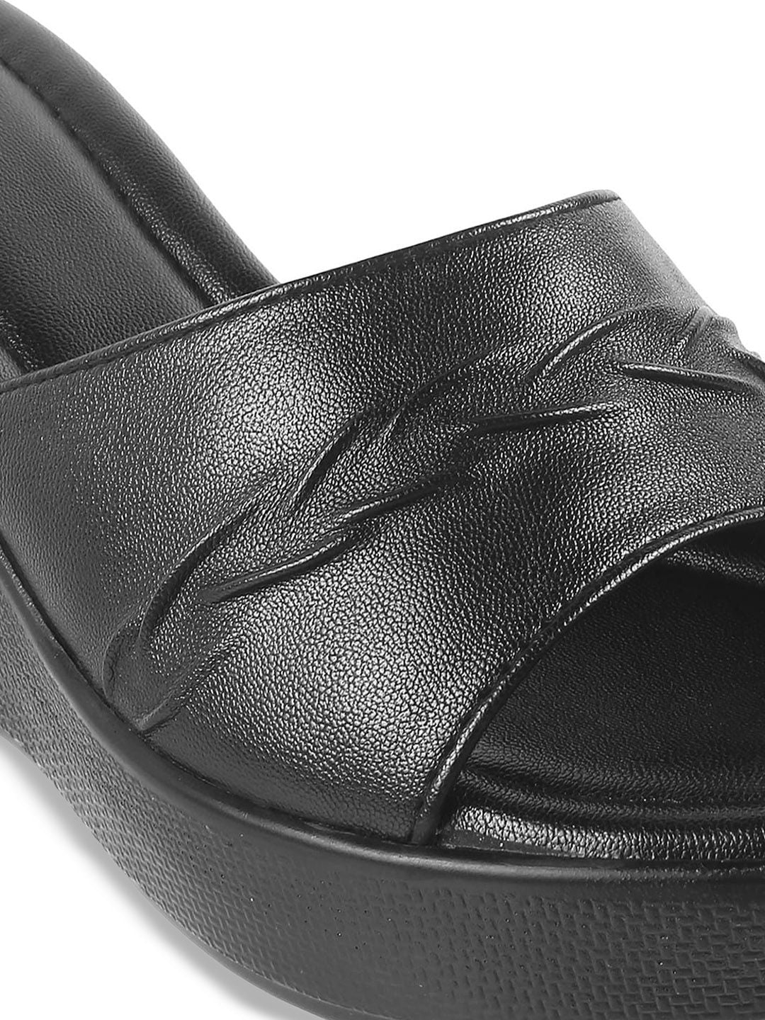 Metro Textured Open Toe Wedge Heels
