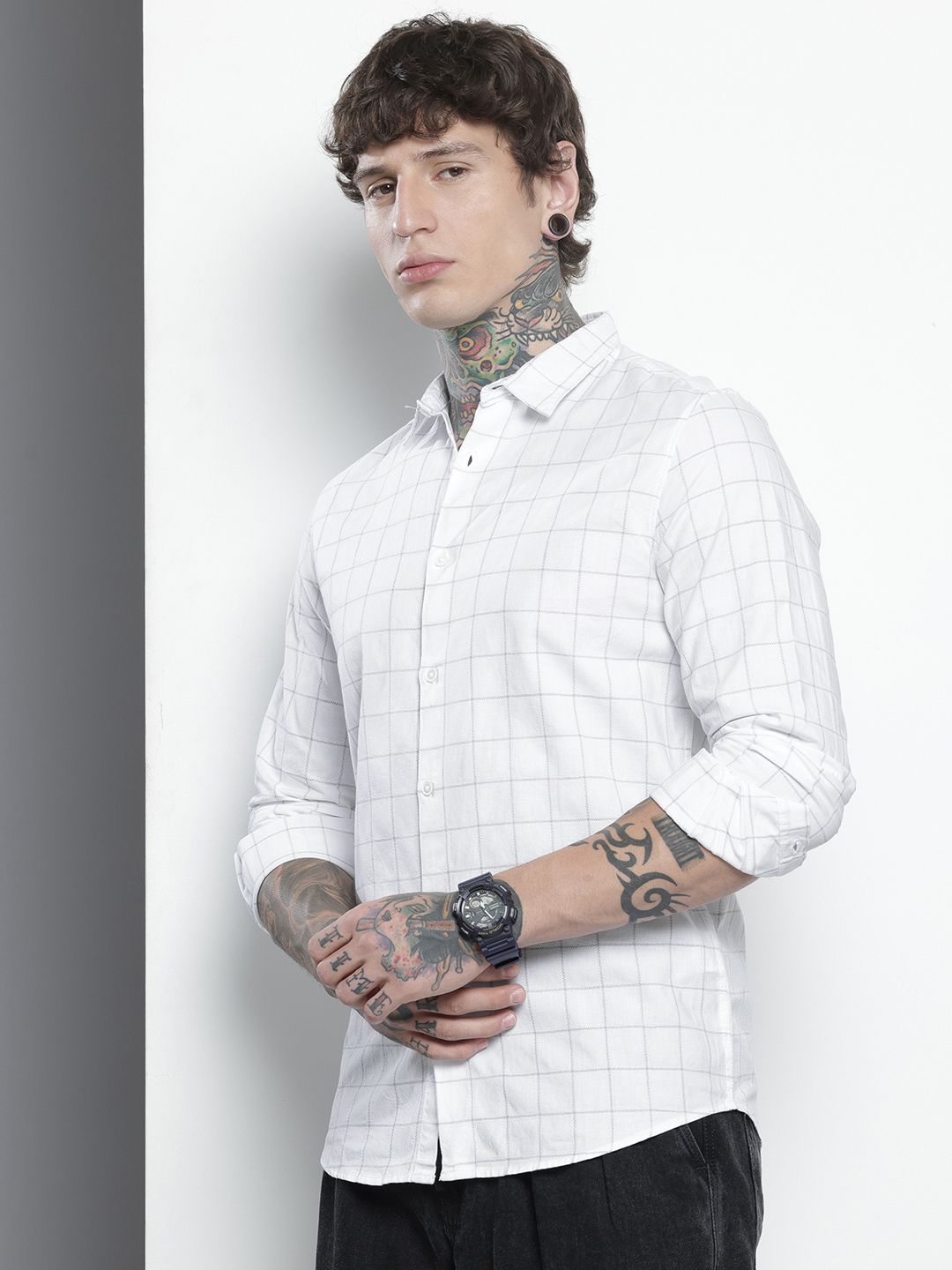 The Indian Garage Co Slim Fit Checked Casual Shirt