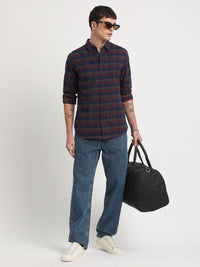 THE BEAR HOUSE Tartan Checks Slim Fit Pure Cotton Casual Shirt