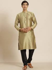 SOJANYA Men Golden Woven Design Kurta