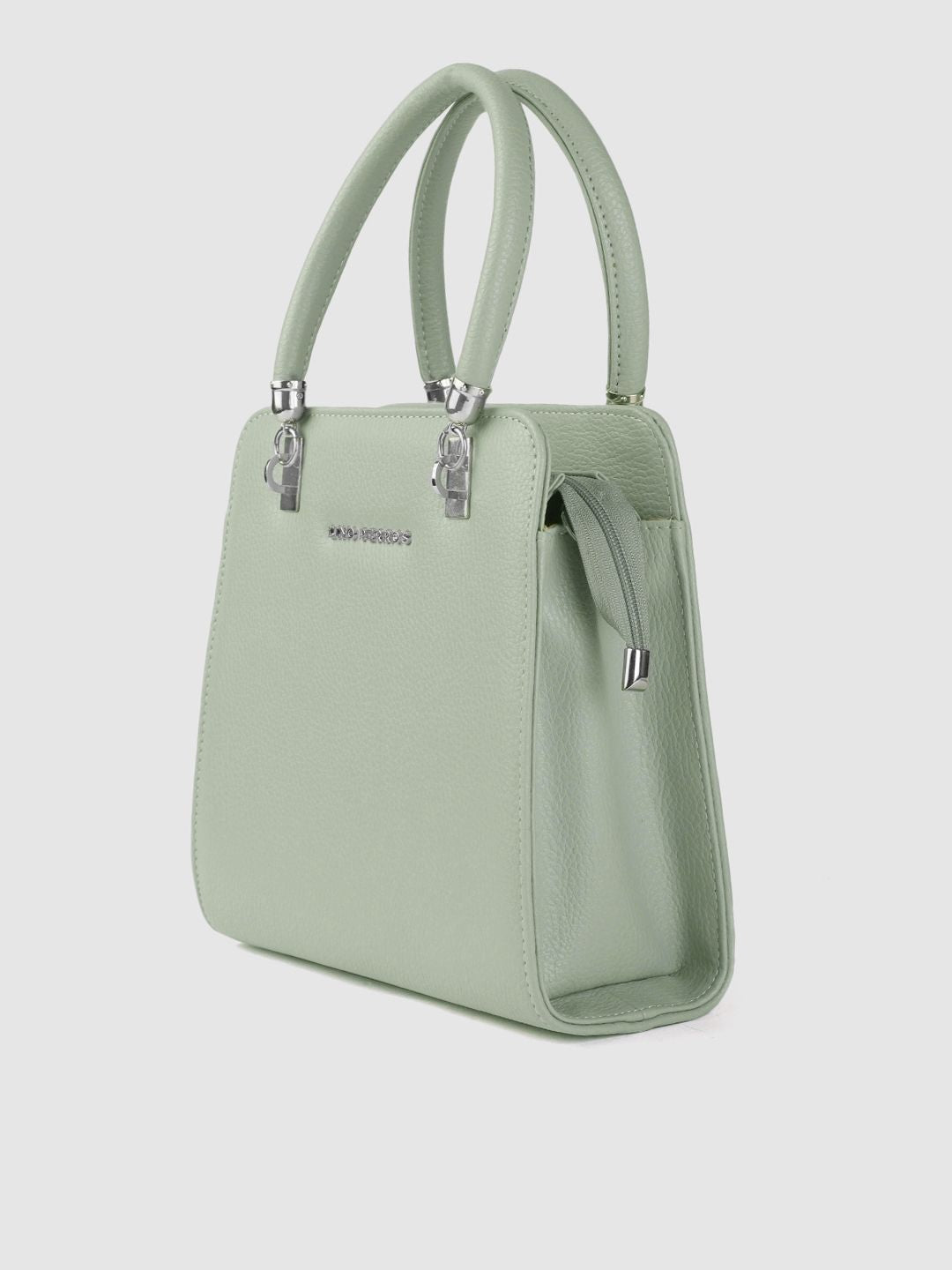 Lino Perros Sea Green Solid Structured Handheld Bag