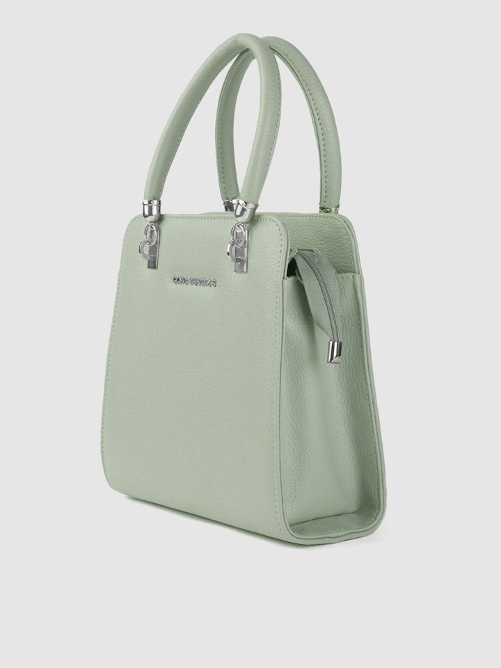 Lino Perros Sea Green Solid Structured Handheld Bag