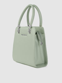 Lino Perros Sea Green Solid Structured Handheld Bag