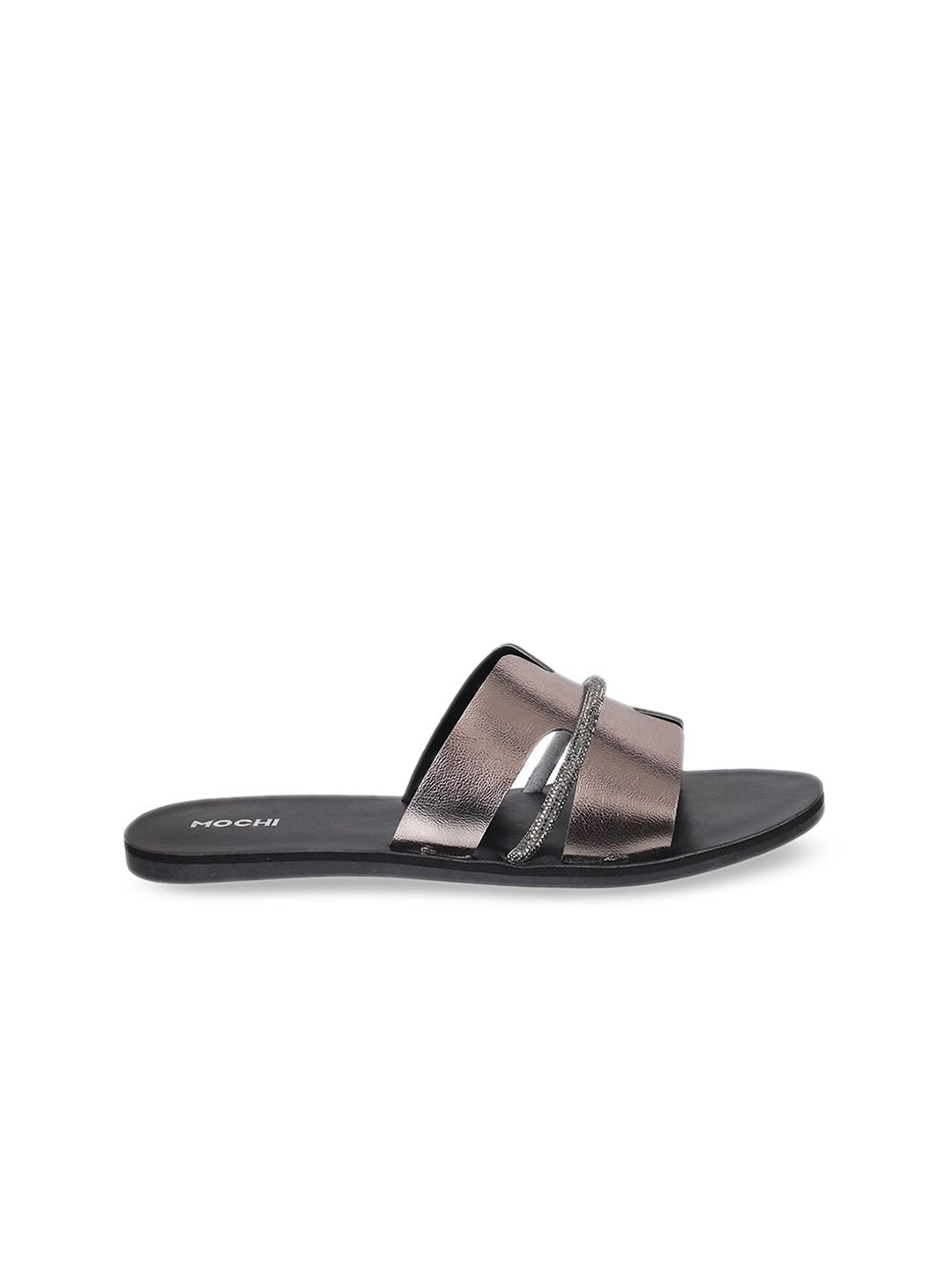Mochi Embellished Open Toe Flats