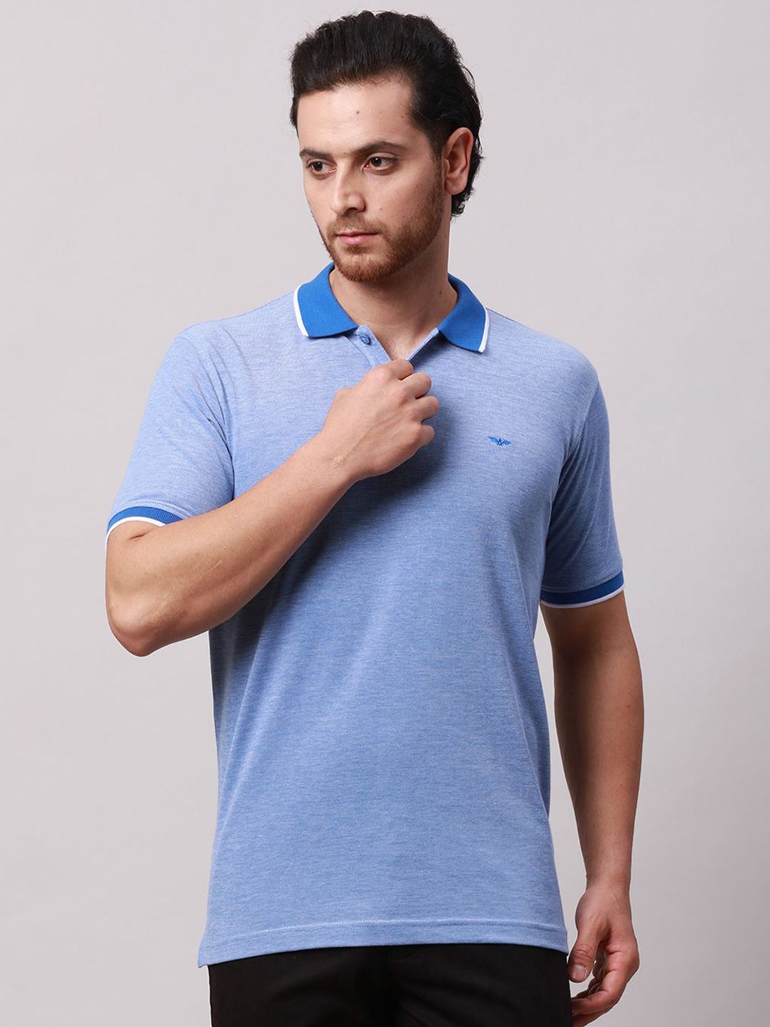 Park Avenue Men Polo Collar Pockets Slim Fit T-shirt