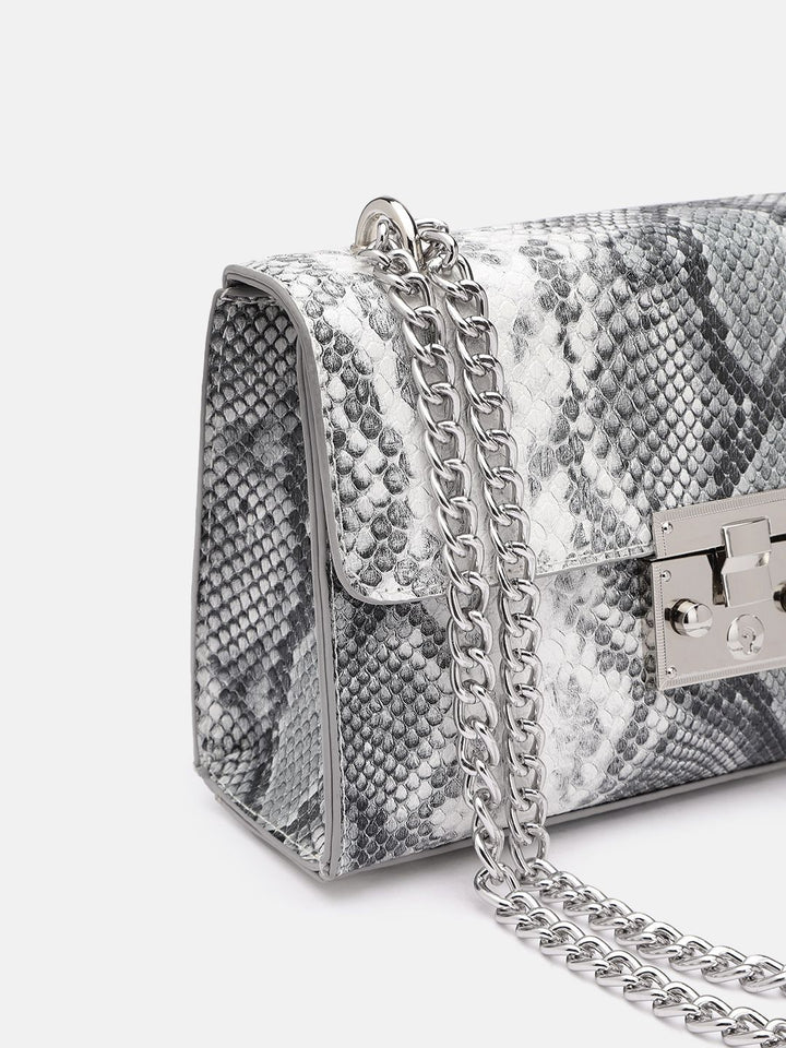 Lino Perros Snake Skin Textured Structured Sling Bag