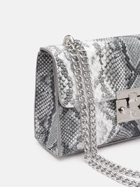 Lino Perros Snake Skin Textured Structured Sling Bag